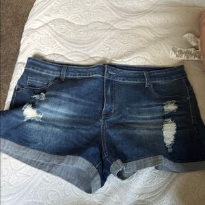 Trendy Distressed Denim Shorts